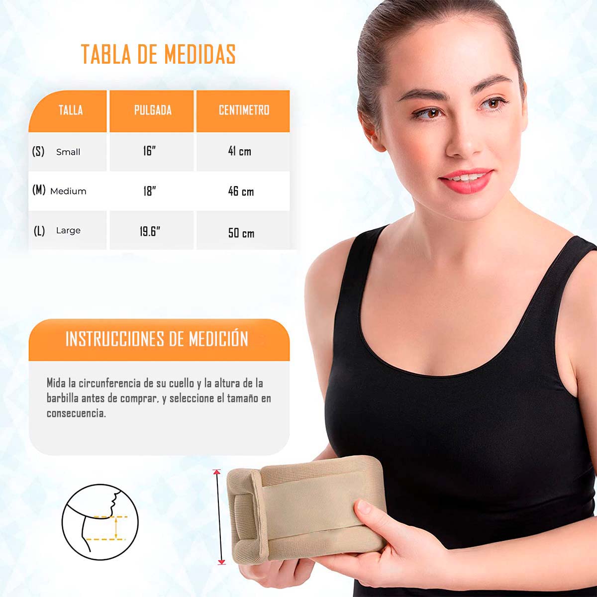 CUELLO COLLARIN CERVICAL BLANDO ORTOPEDICO TALLA L PREMIUM ONEDER - 5