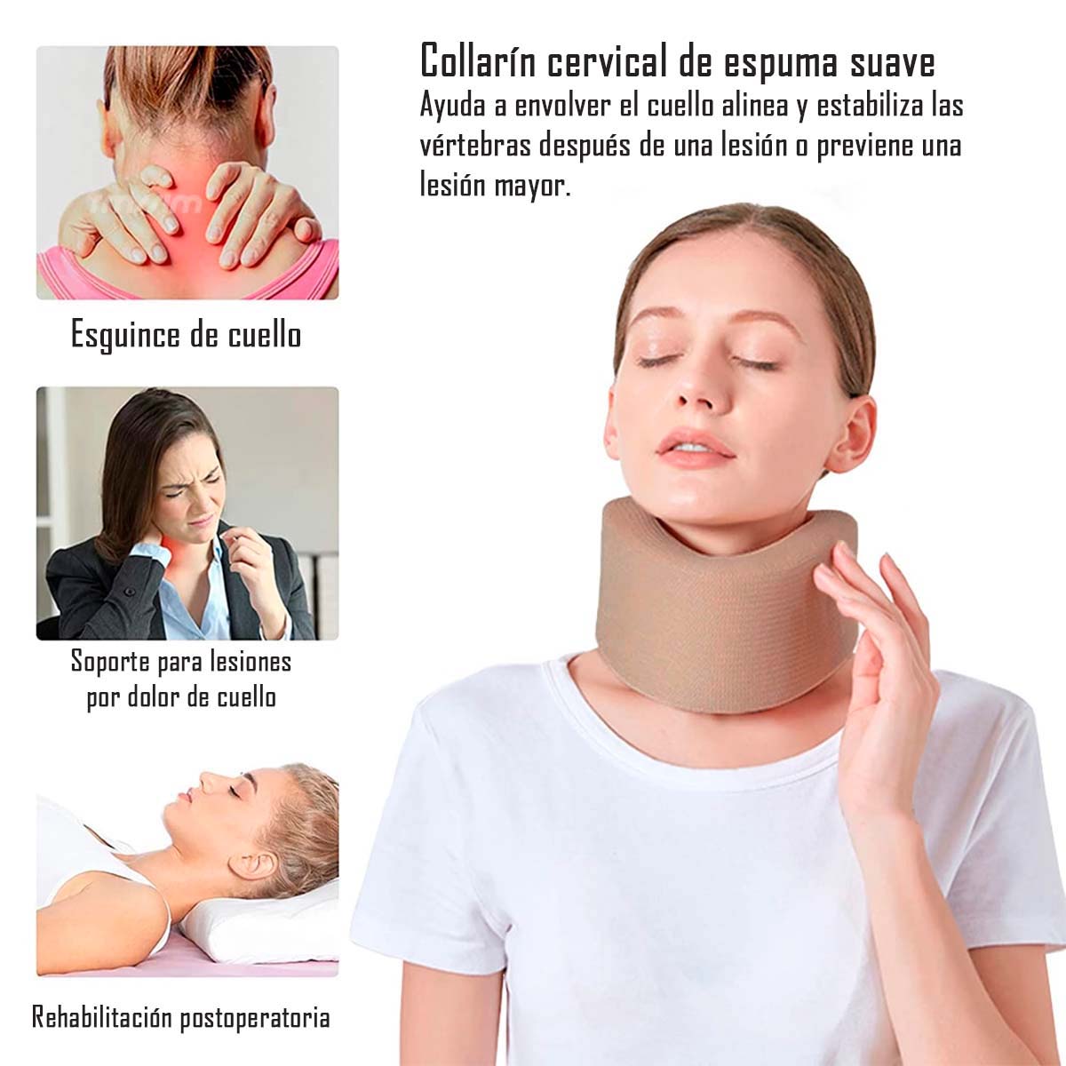 CUELLO COLLARIN CERVICAL BLANDO ORTOPEDICO TALLA L PREMIUM ONEDER - 6