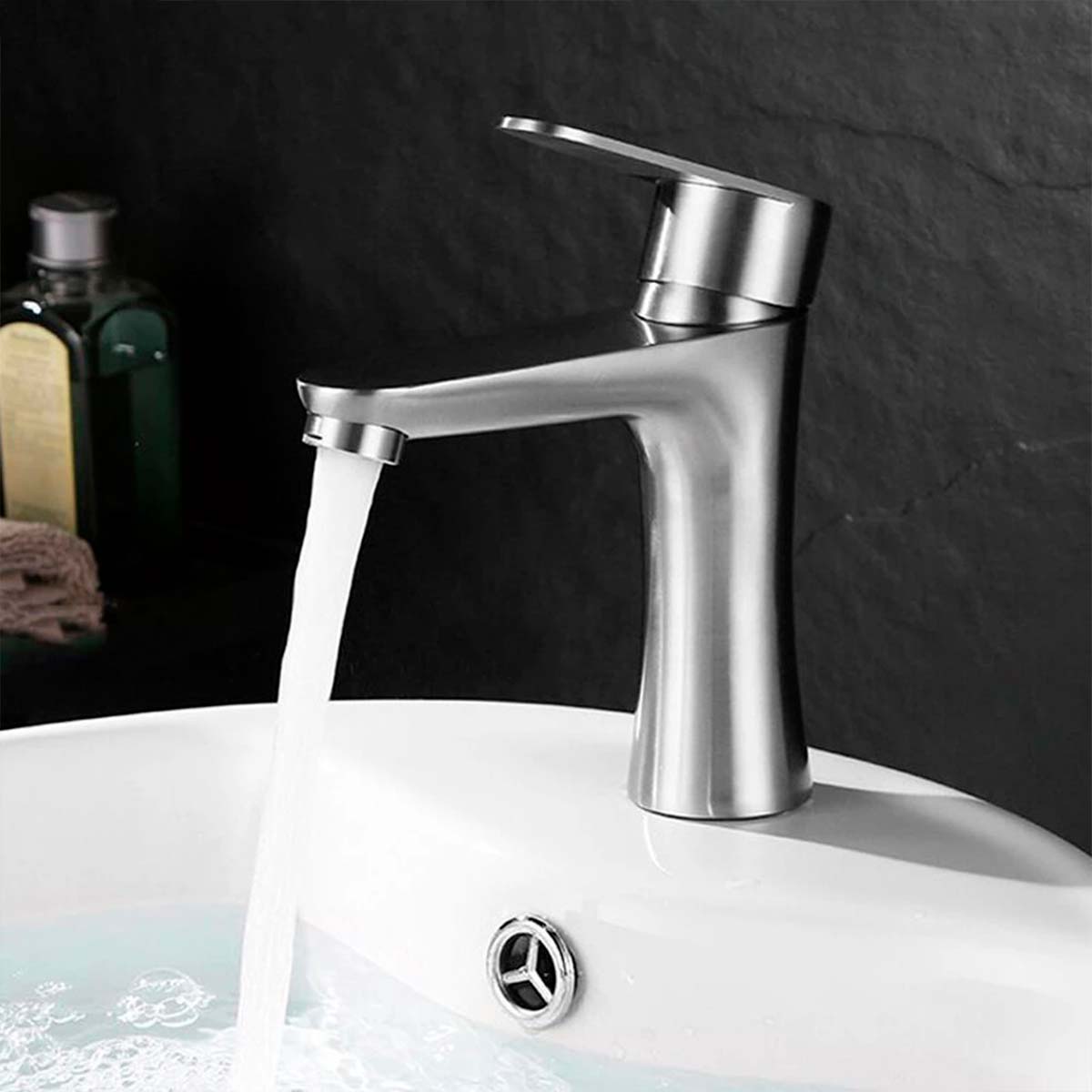 LLAVE GRIFERÍA LAVAMANOS SIMPLE BAÑO PLATEADO FRIO CALIENTE TAP 11 - 5