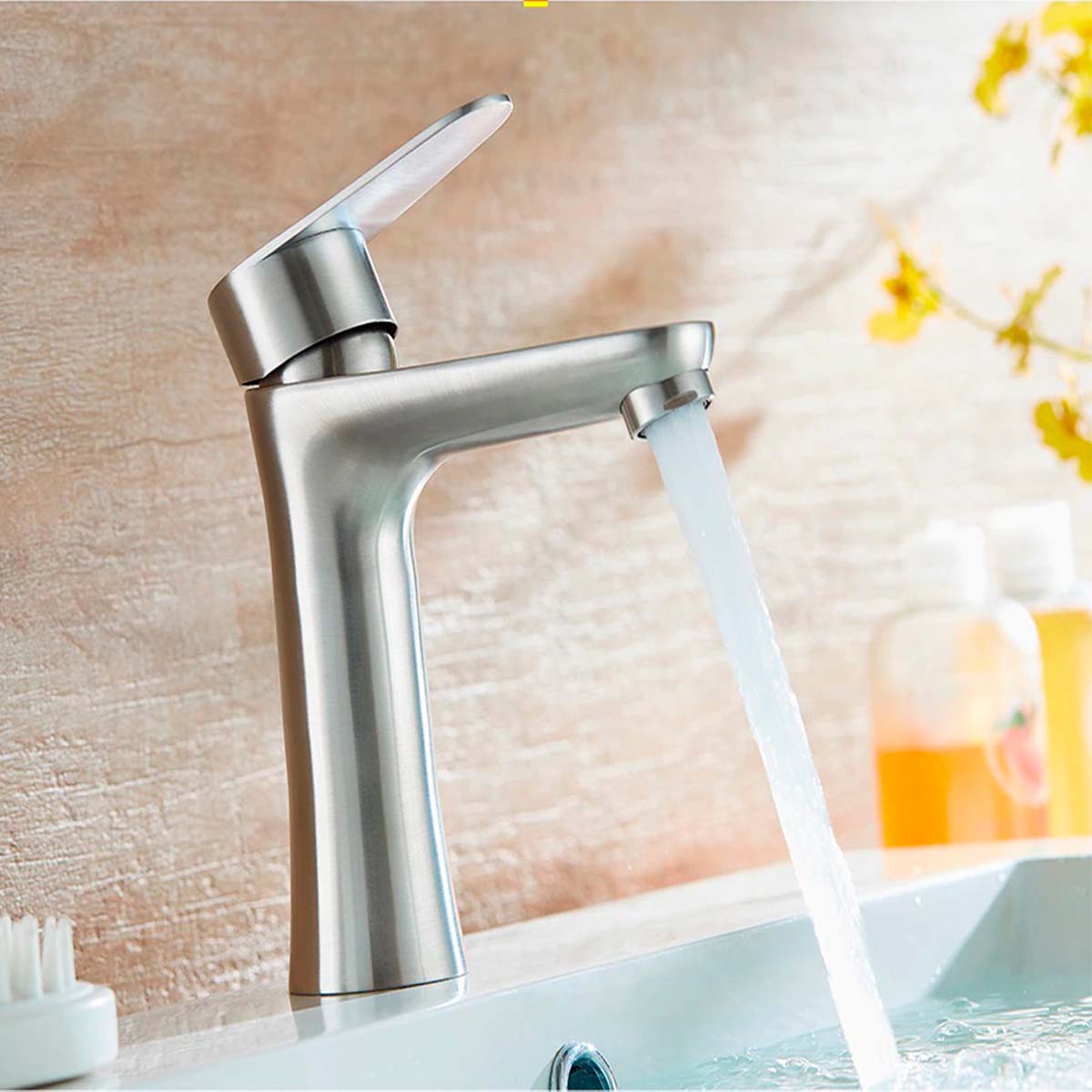 LLAVE GRIFERÍA LAVAMANOS SIMPLE BAÑO PLATEADO FRIO CALIENTE TAP 11 - 7