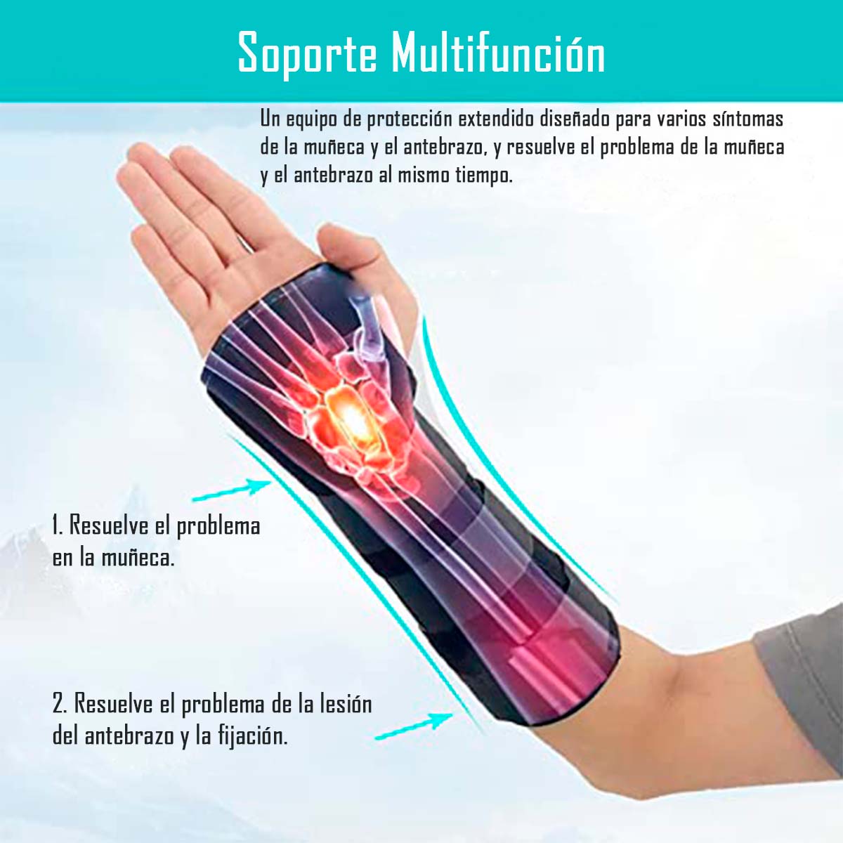 ORTESIS INMOVILIZADORA MUÑECA CON FERULA PALMAR DORSAL TALLA L DERECHA - 3