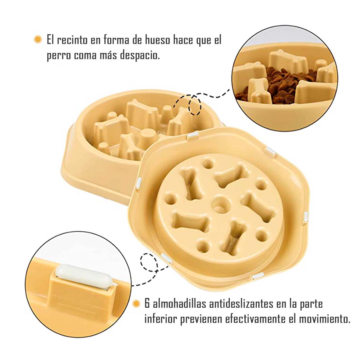 PLATO DE COMIDA ANTIANSIEDAD PARA MASCOTAS PERROS Y GATOS - 3