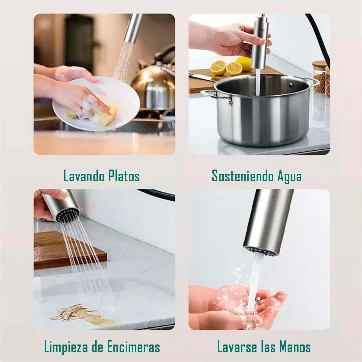 LLAVE WEEKEND GRIFERÍA LAVAPLATOS CUELLO EXTRAÍBLE PLATEADO TAP14 - 4