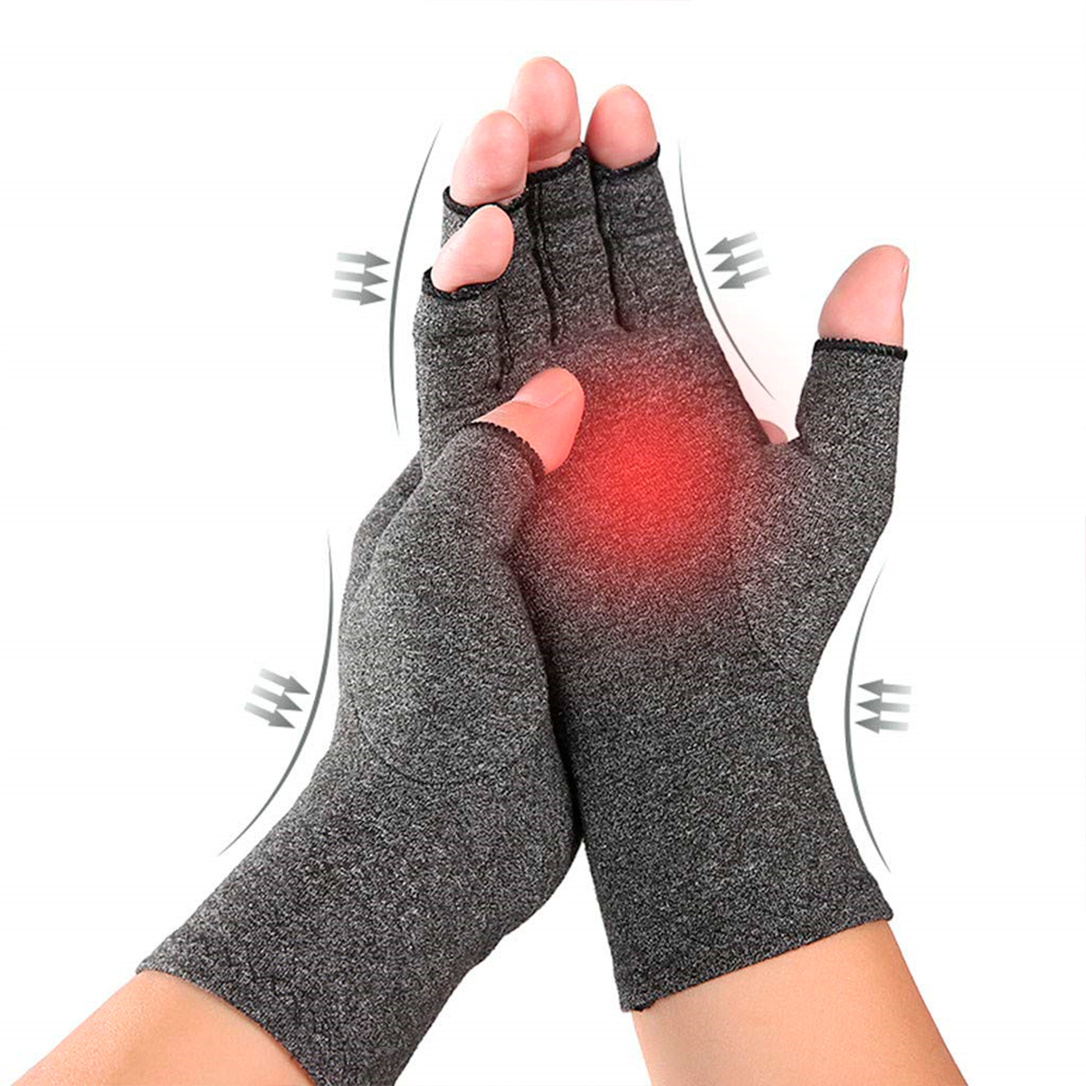 GUANTES DE COMPRESIÓN PARA ARTRITIS, ARTROSIS Y TENDITIS GRIS L - 5