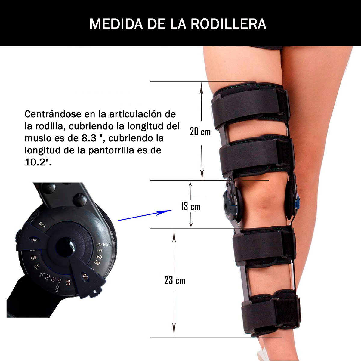 RODILLERA ORTOPEDICA ARTICULADA CON BISAGRA SOPORTE ROTULA - 3