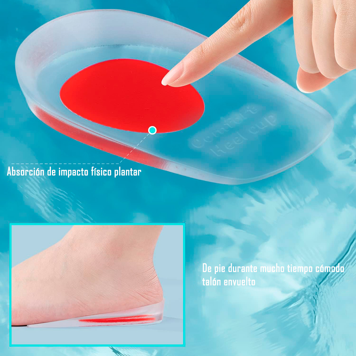 PLANTILLAS ORTOPEDICAS TALONERAS SILICONA ESPOLON S - M - 2