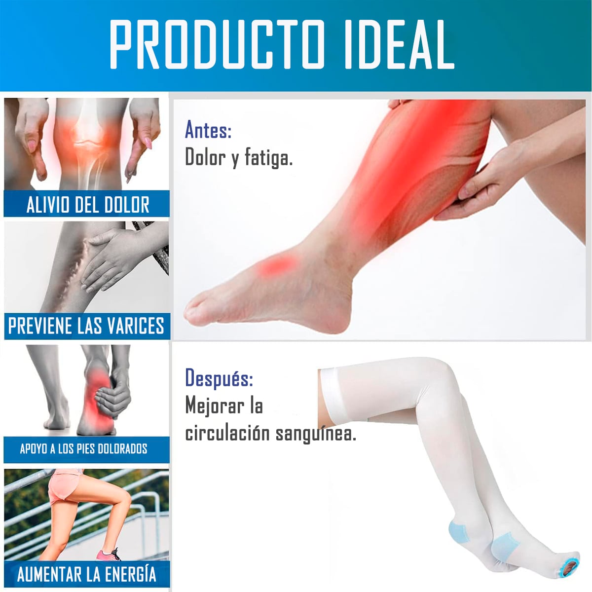 MEDIAS ANTIEMBOLICAS COMPRESION CRANBERRY TALLA S - 2