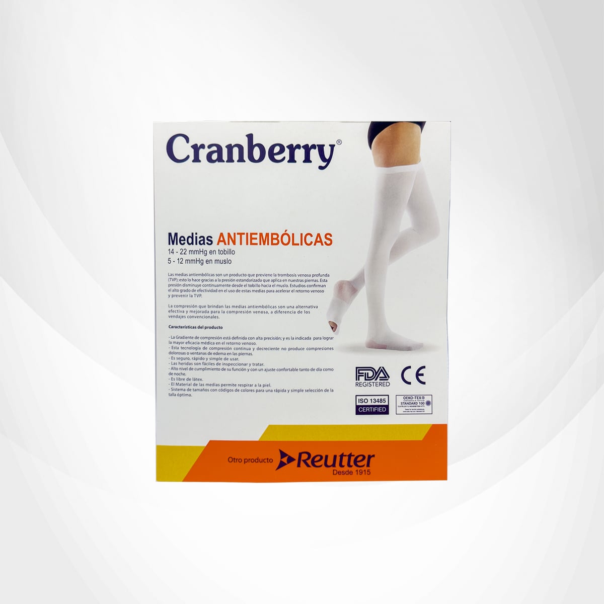 MEDIAS ANTIEMBOLICAS COMPRESION CRANBERRY TALLA S - 6