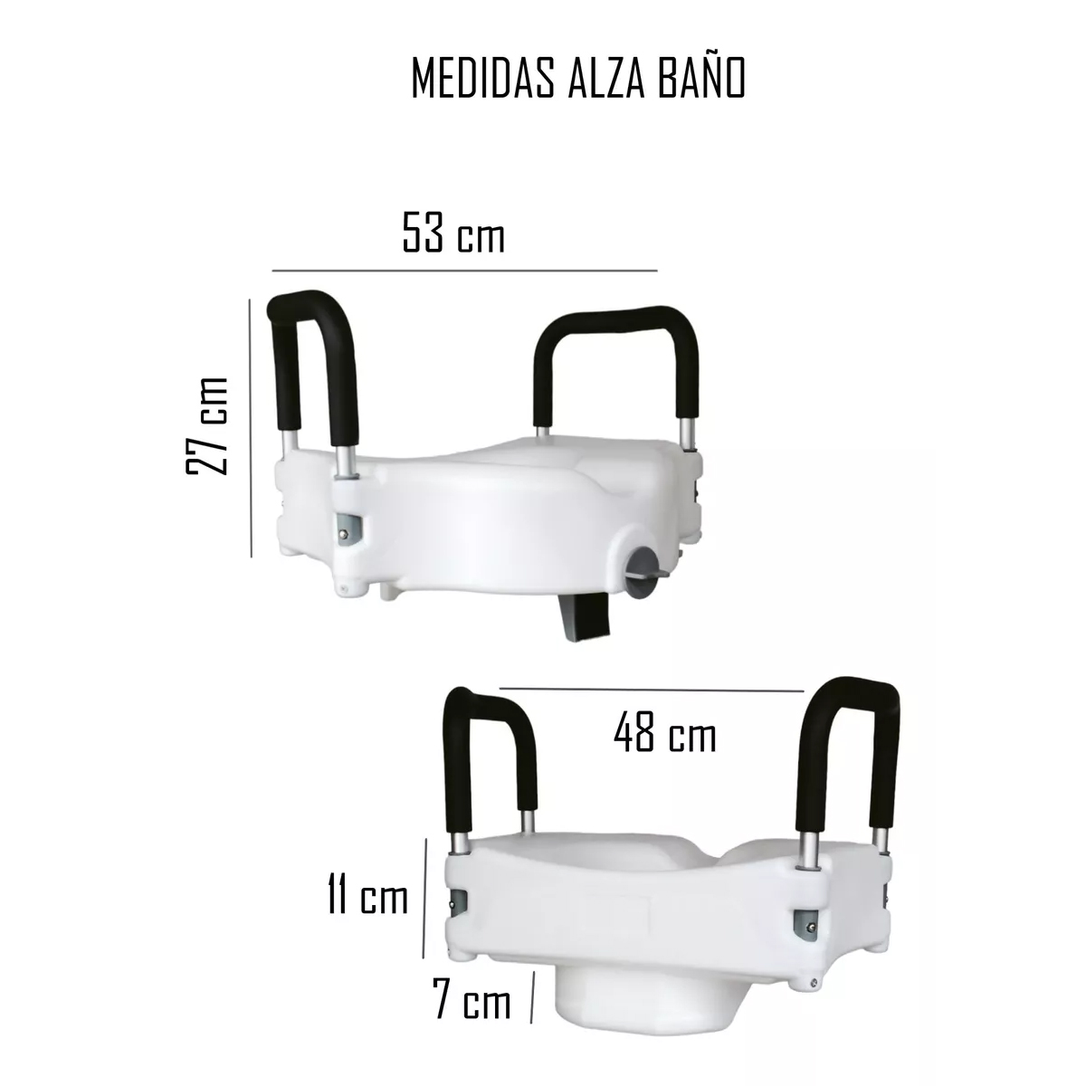 CHATA ALZA BAÑO APOYA BRAZOS DESMONTABLES PORTÁTIL - 5