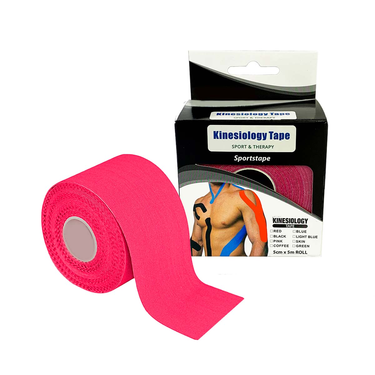 VENDA KINESIOLÓGICA DE 5 CM X 5 MTS CINTA TAPE NEUROMUSCULAR FUCSIA - 2