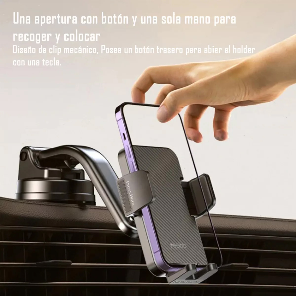 SOPORTE HOLDER PORTA CELULAR DE VENTOSA YESIDO C172 - 4