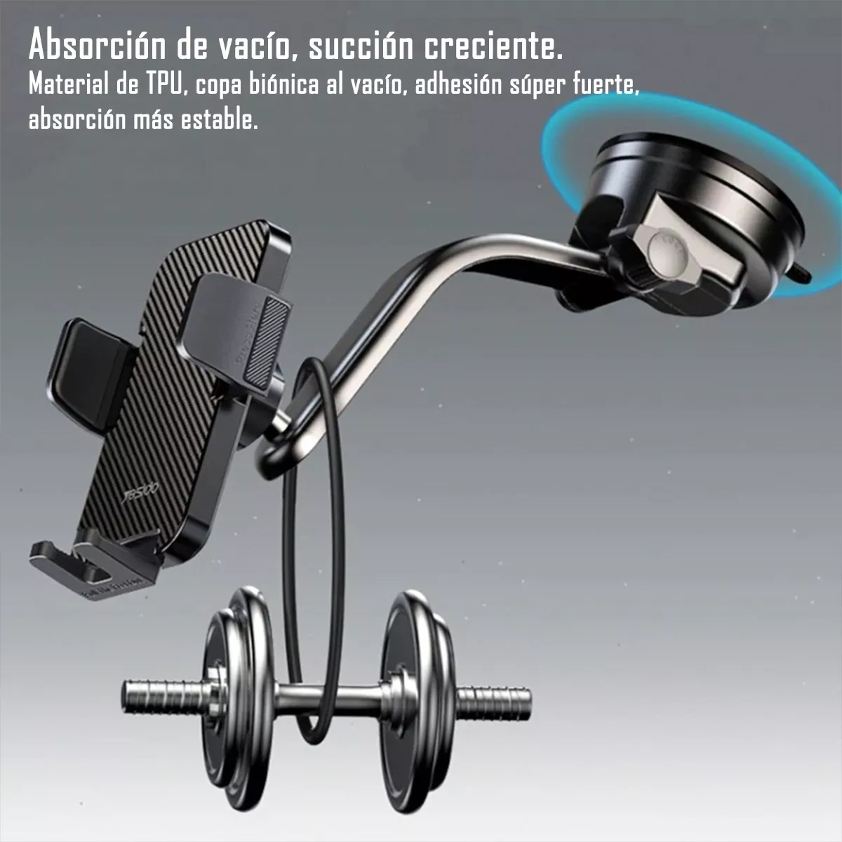 SOPORTE HOLDER PORTA CELULAR DE VENTOSA YESIDO C172 - 5