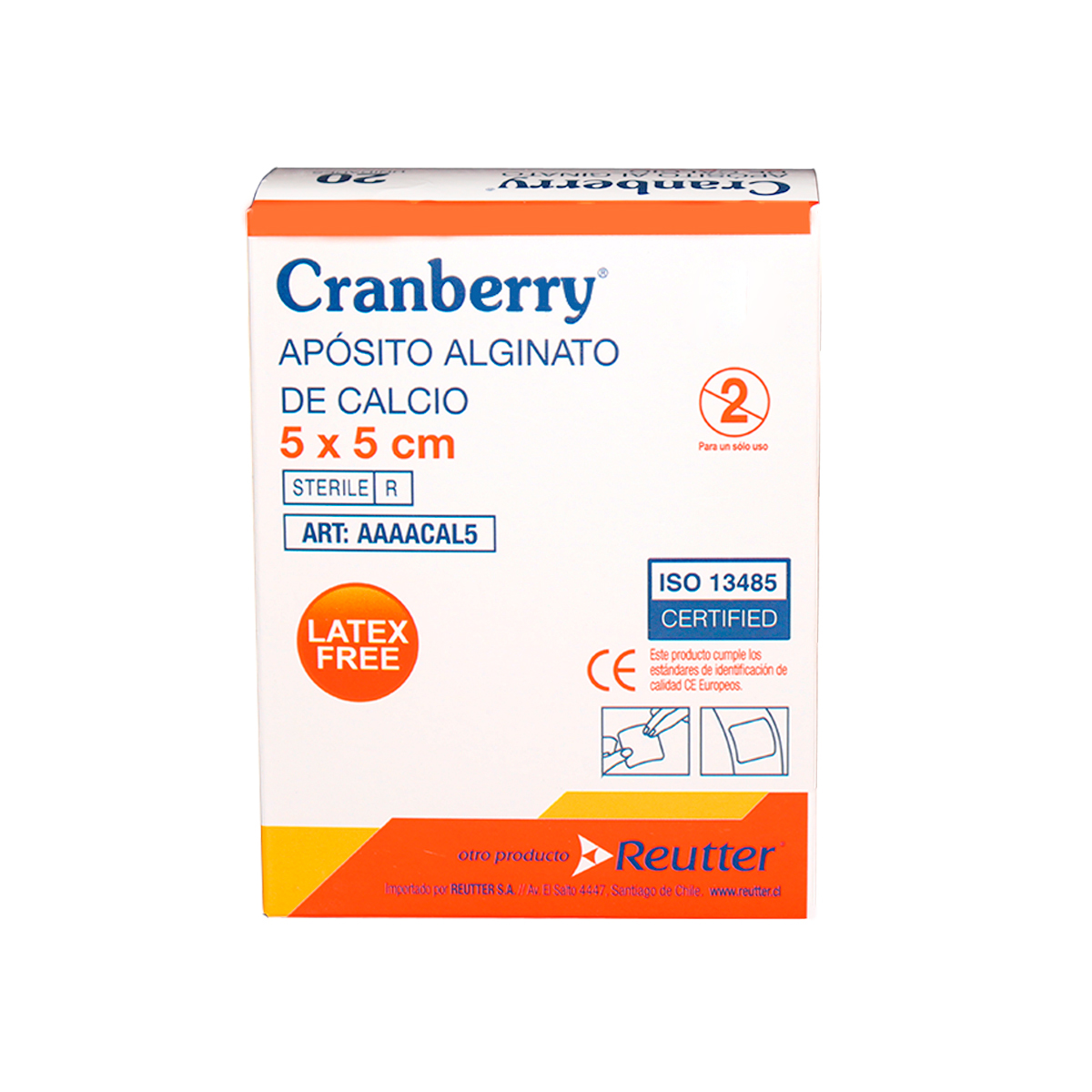 APÓSITO ALGINATO DE CALCIO 5X5 CRANBERRY - PACK DE 5 UNID - 1