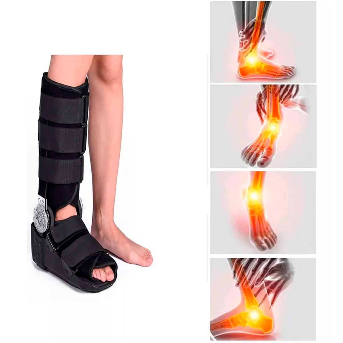 BOTA ORTOPEDICA MECANISMO ROM ANGULO REGULABLE NEGRA ONEDER - 3