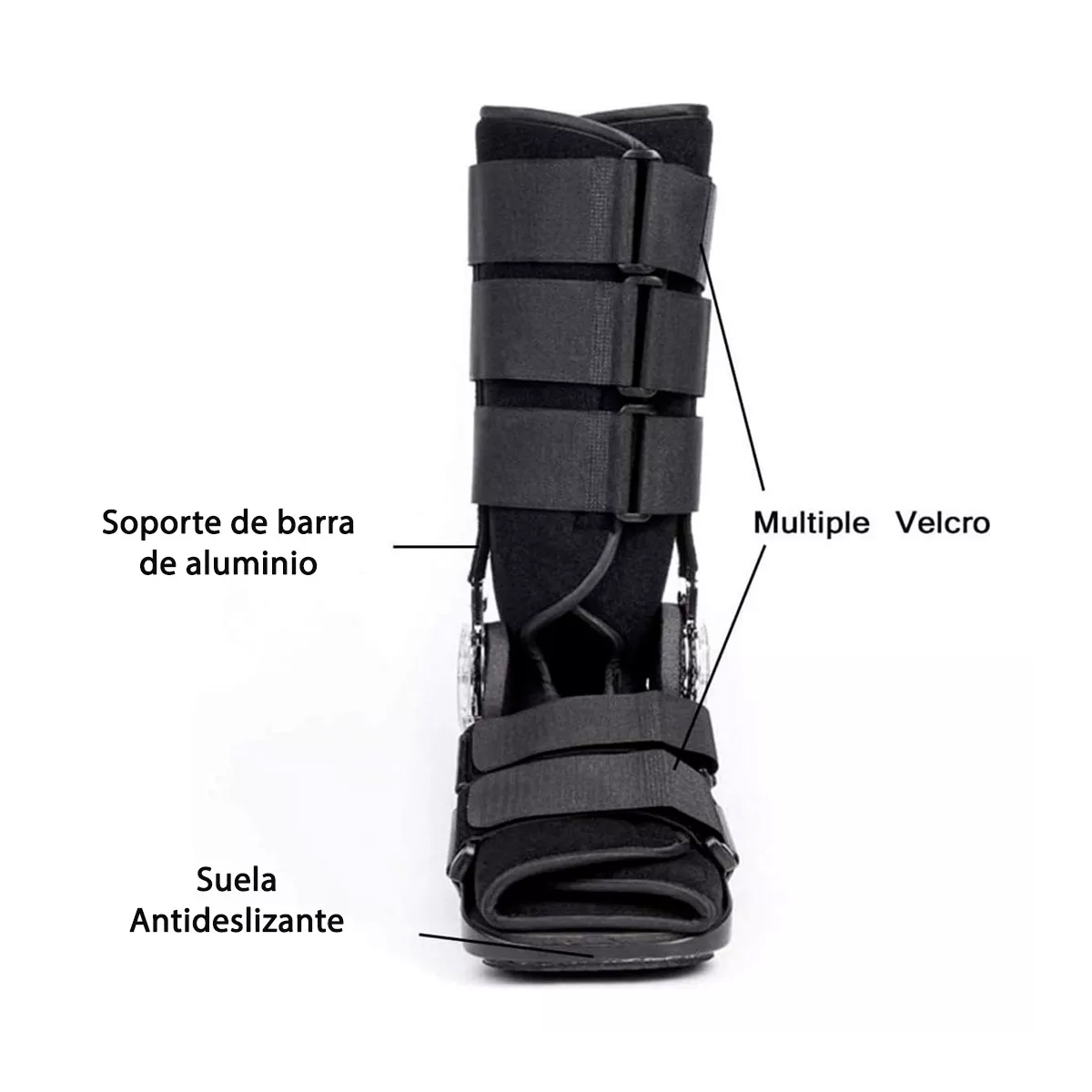 BOTA ORTOPEDICA MECANISMO ROM ANGULO REGULABLE NEGRA ONEDER - 4