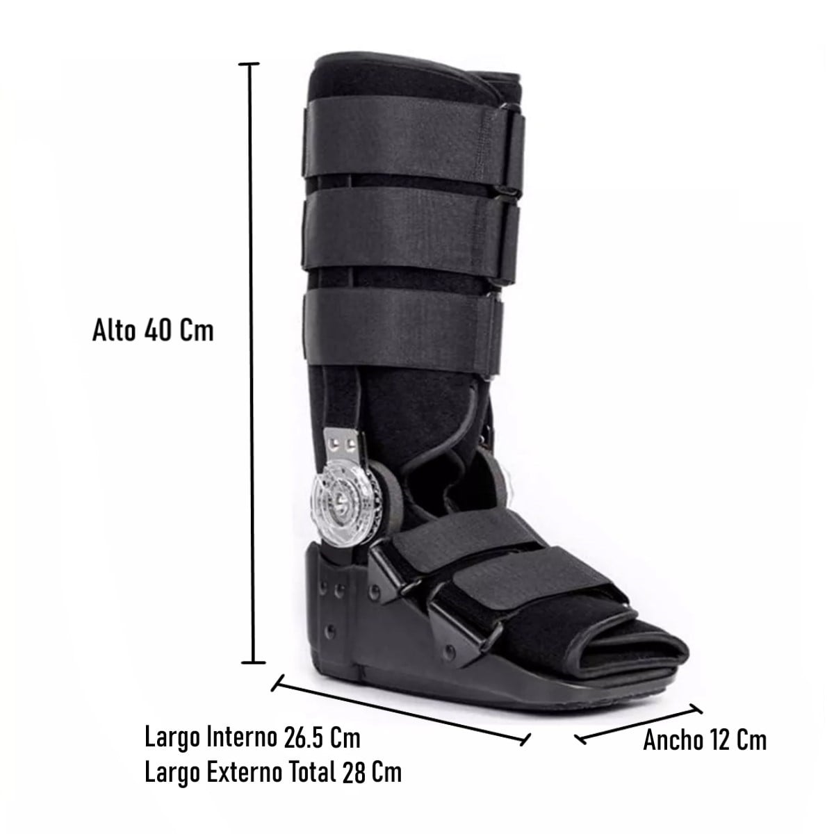 BOTA ORTOPEDICA MECANISMO ROM ANGULO REGULABLE NEGRA ONEDER - 6