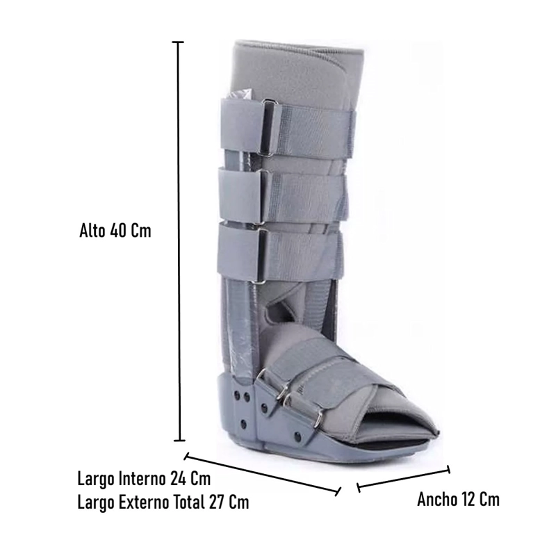 BOTA ORTOPÉDICA INMOVILIZADORA LARGA GRIS PREMIUM ONEDER - 8