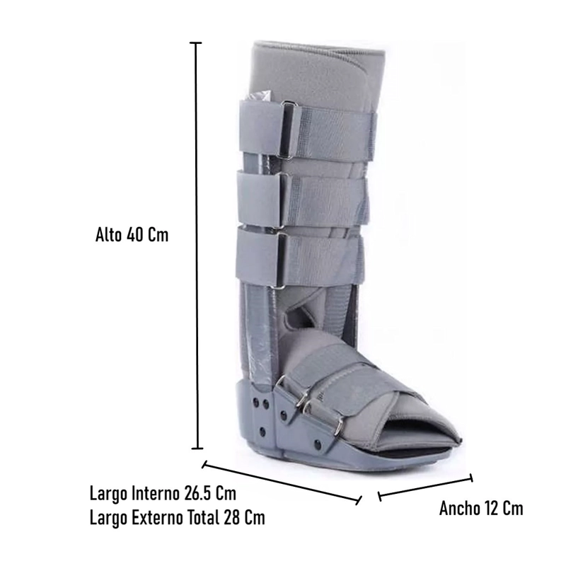 BOTA ORTOPÉDICA INMOVILIZADORA LARGA GRIS PREMIUM ONEDER - 8