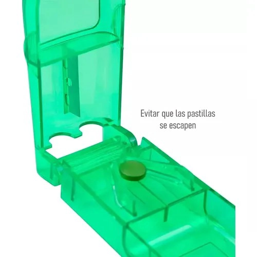 PASTILLERO ORGANIZADOR CORTADOR DOSIFICADOR PASTILLA VERDE - 2