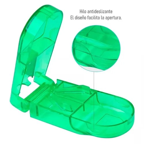 PASTILLERO ORGANIZADOR CORTADOR DOSIFICADOR PASTILLA VERDE - 3