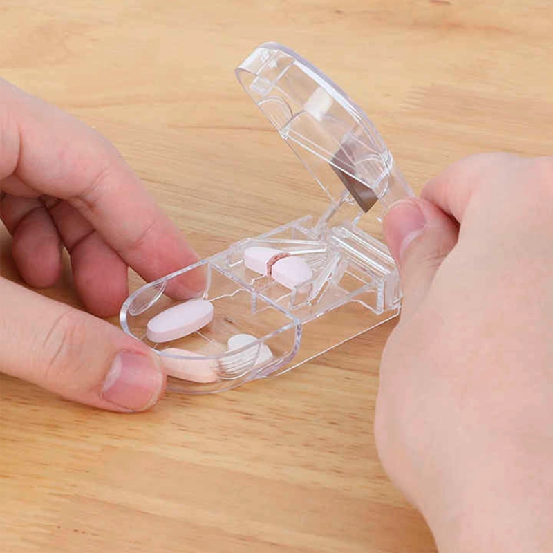 PASTILLERO ORGANIZADOR CORTADOR DOSIFICADOR PASTILLA TRANSPARENTE - 6