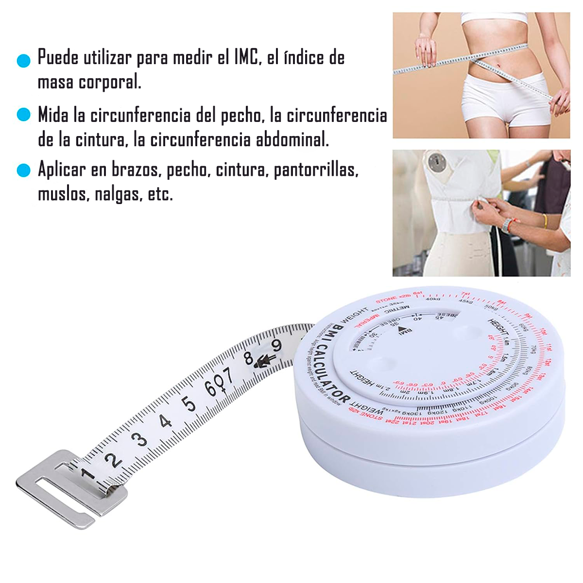 CINTA MÉTRICA HUINCHA INDICADOR DE MASA CORPORAL IMC ONEDER - 4