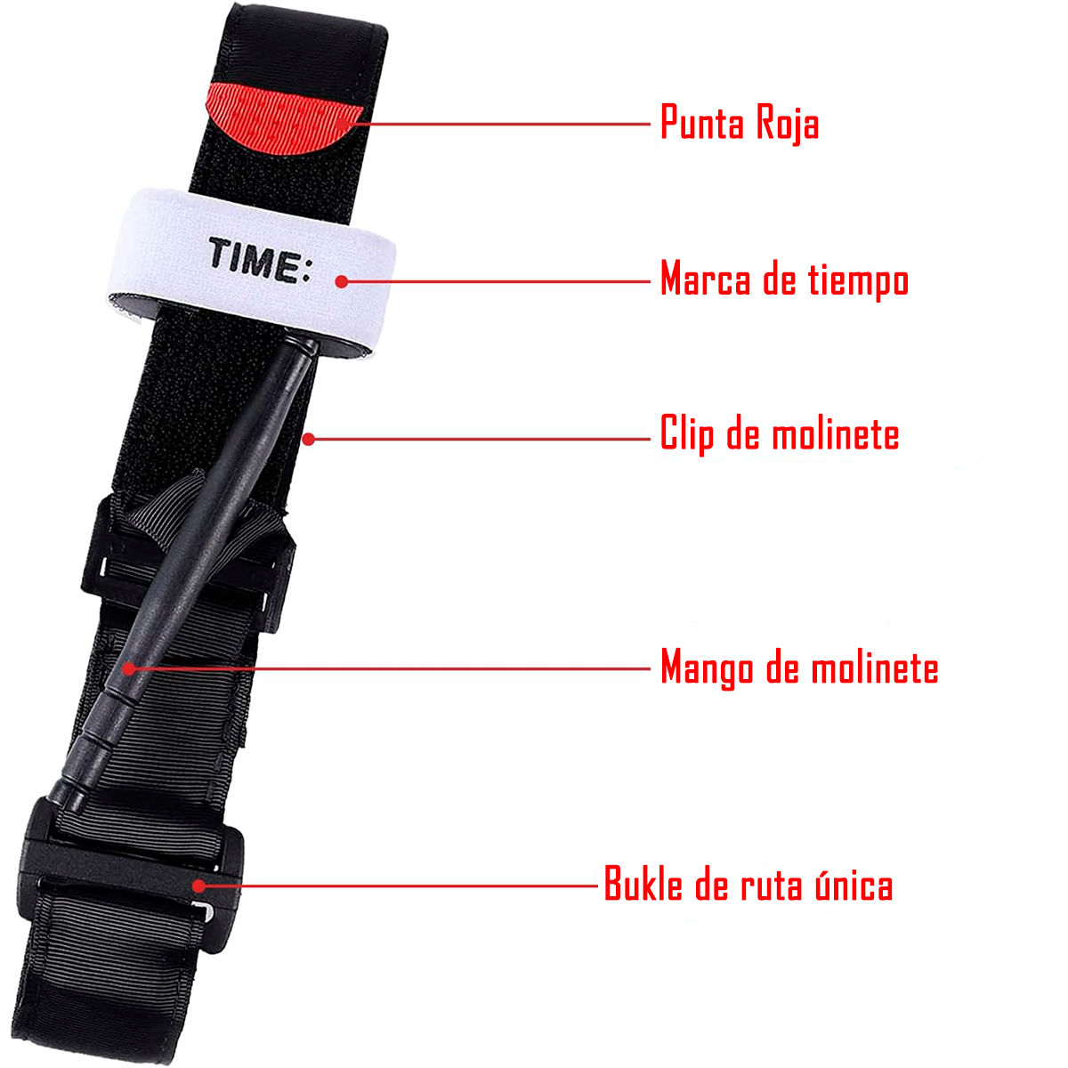 TORNIQUETE TACTICO SUPERVIVENCIA PRIMEROS AUXILIOS ONEDER - 6