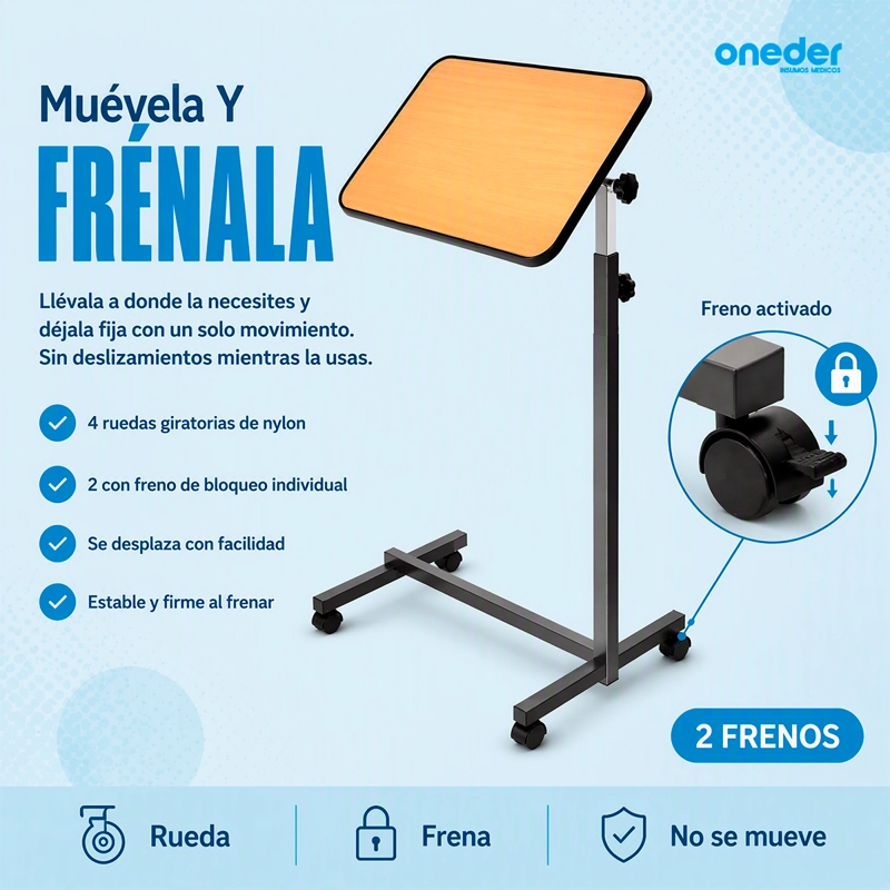 MESA RECLINABLE LATERAL 1101A HOSPITALARIO CAMA ALTURA AJUSTABLE - 3