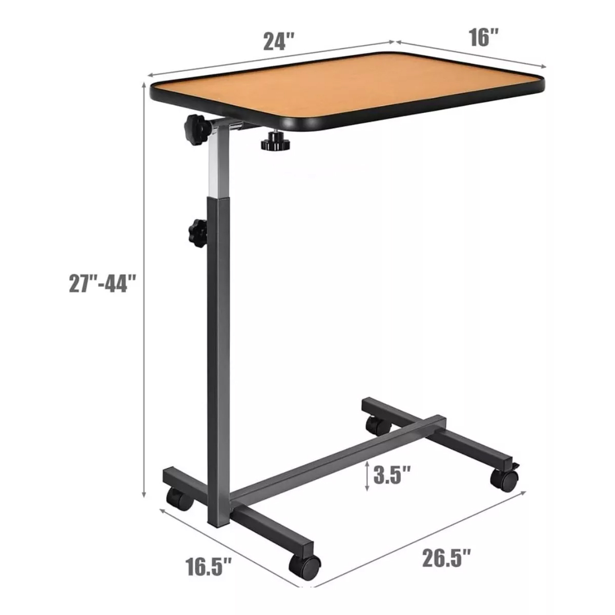 MESA RECLINABLE LATERAL 1101A HOSPITALARIO CAMA ALTURA AJUSTABLE - 4