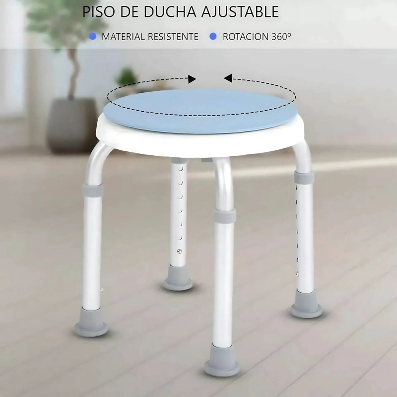 PISO SILLA DE DUCHA 103C GIRATORIO REDONDO ALTURA AJUSTABLE - 2