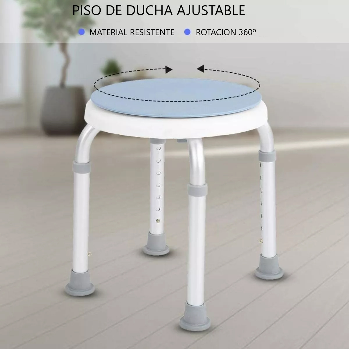 PISO SILLA DE DUCHA 103C GIRATORIO REDONDO ALTURA AJUSTABLE - 6
