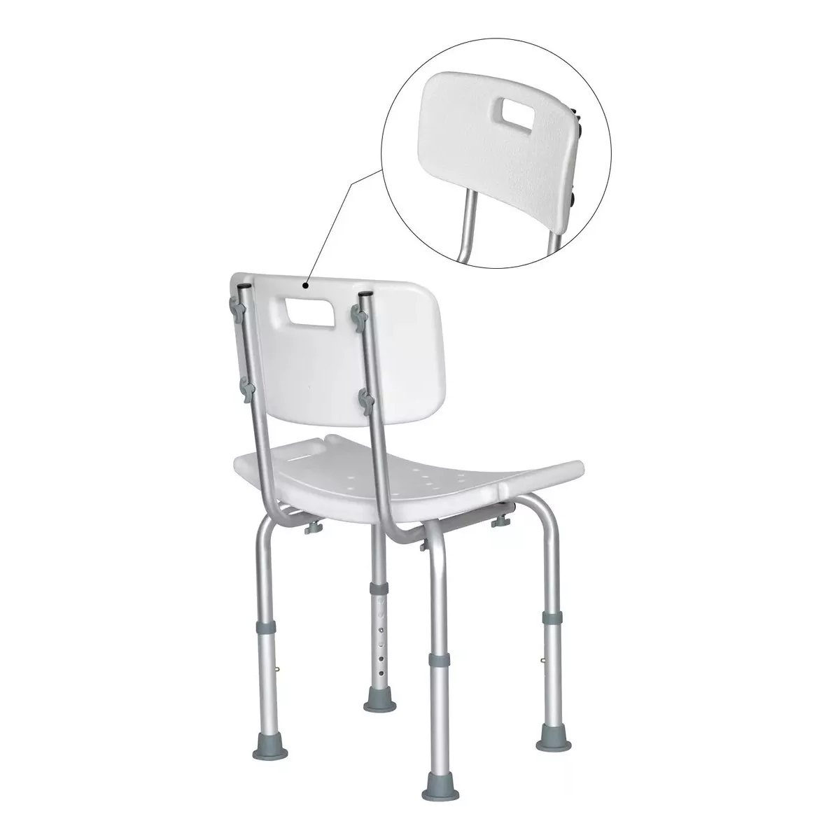 SILLA PISO DE DUCHA 301A PARA BAÑO ALTURA AJUSTABLE PORTATIL - 2