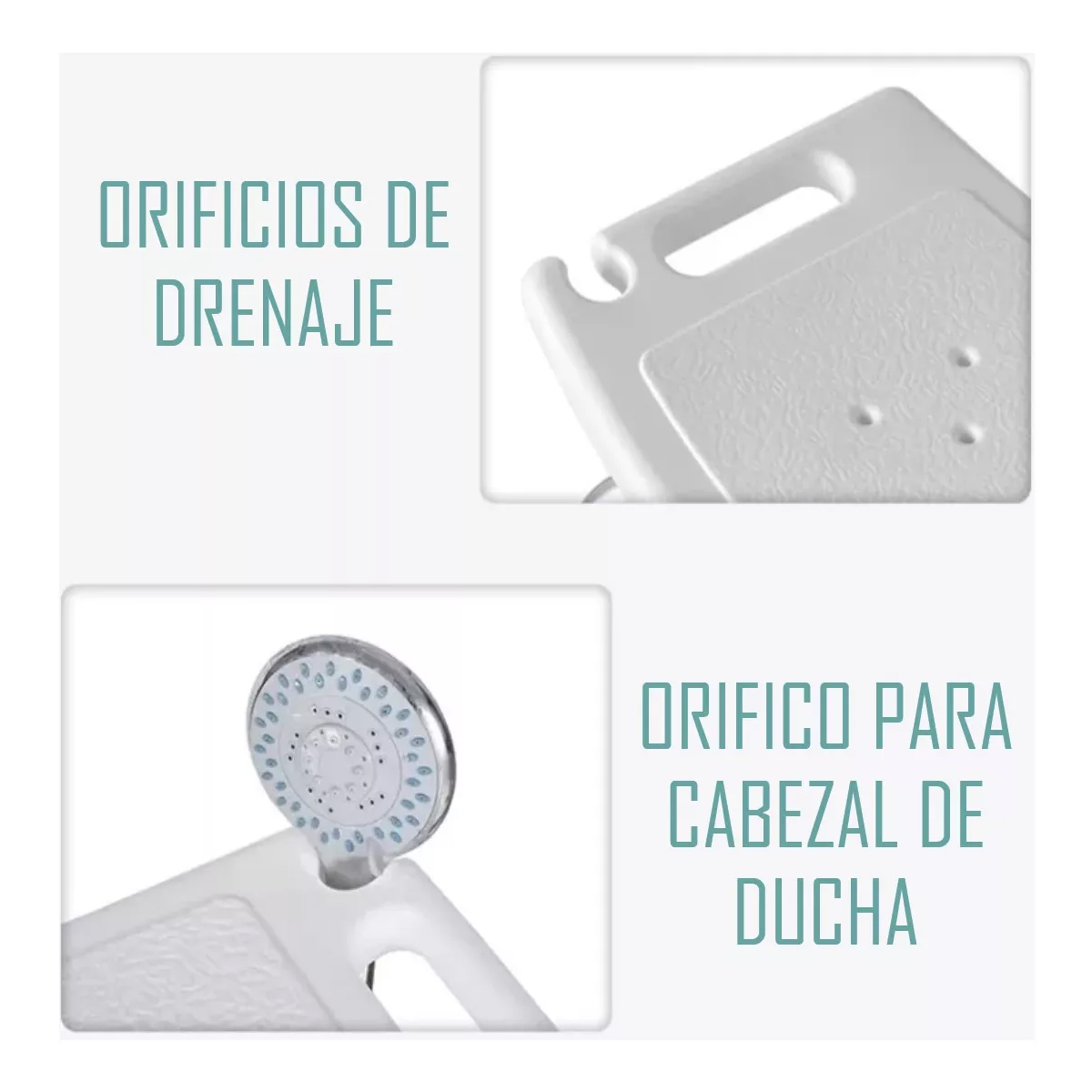 SILLA PISO DE DUCHA 301A PARA BAÑO ALTURA AJUSTABLE PORTATIL - 3