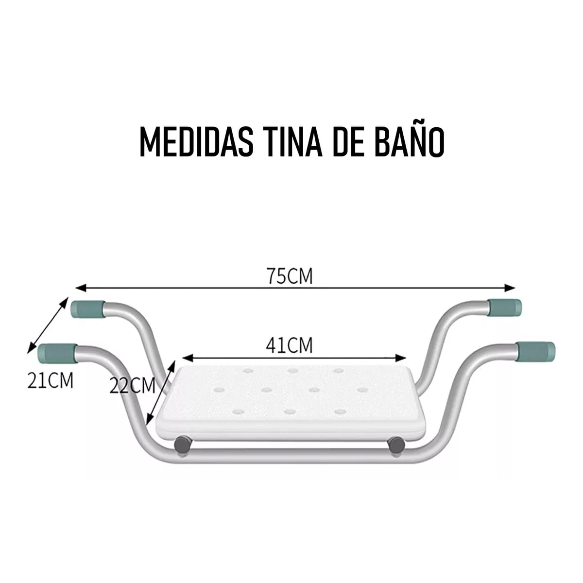 SILLA ASIENTO INTERIOR PARA TINA 605E SIN RESPALDO ADULTO MAYOR - 4