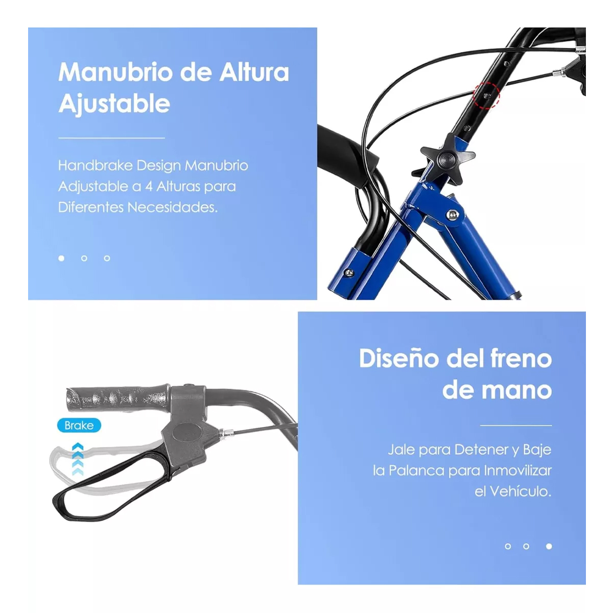 ANDADOR BURRITO PLEGABLE 4 RUEDAS CON ASIENTO FRENO Y BOLSO 3003C - 4