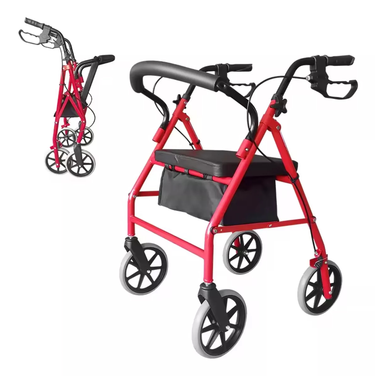 ANDADOR BURRITO ORTOPÉDICO 4 RUEDAS CON ASIENTO Y BOLSO 3004D - 2