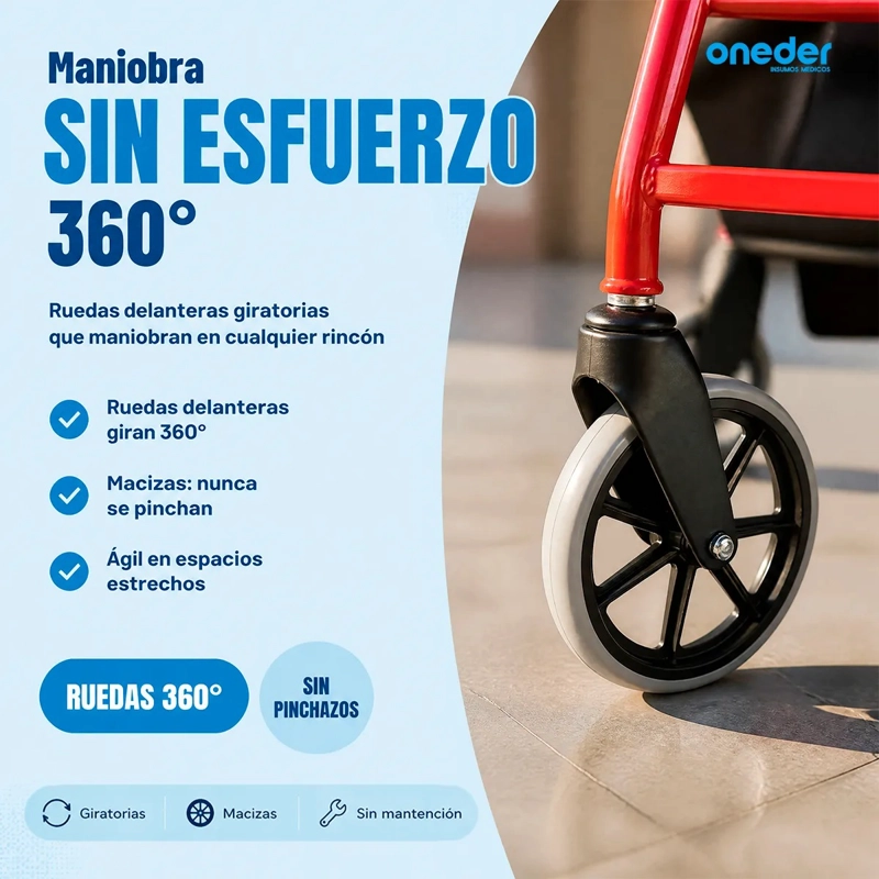 ANDADOR BURRITO ORTOPÉDICO 4 RUEDAS CON ASIENTO Y BOLSO 3004D - 7