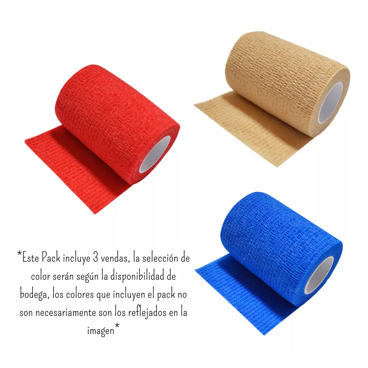 PACK 3 VENDA AUTOADHERENTE COMPATIBLE CON COBAN 7.5CM X 4.5M - 2