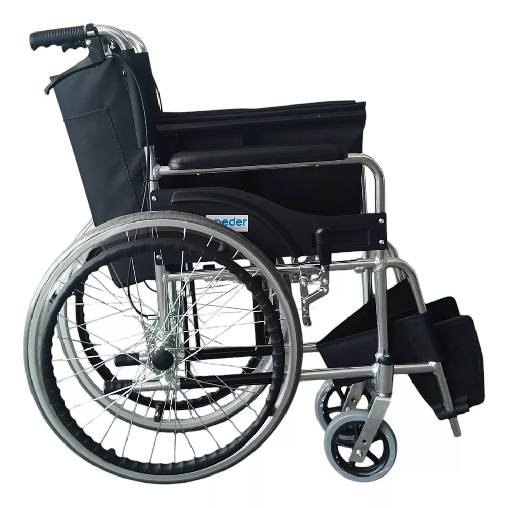 SILLA DE RUEDAS ALUMINIO LIVIANA PLEGABLE DOBLE FRENO ONEDER - 3