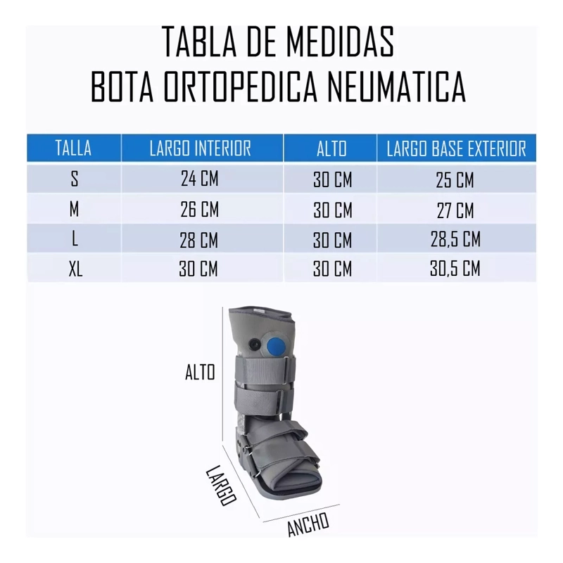 BOTA INMOVILIZADORA ORB08 ORTOPEDICA NEUMÁTICA CORTA CON VÁLVULA DE AIRE ONEDER - 5