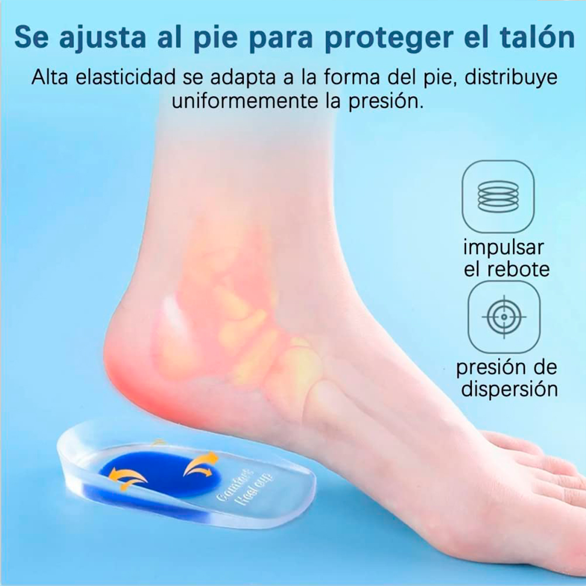 PLANTILLAS ORTOPÉDICAS PAD04 TALONERAS SILICONA ESPOLON FASCITIS S M - 5