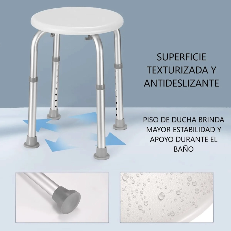 Piso Silla De Ducha Baño Ajustable Aluminio Oneder Seguridad - 3