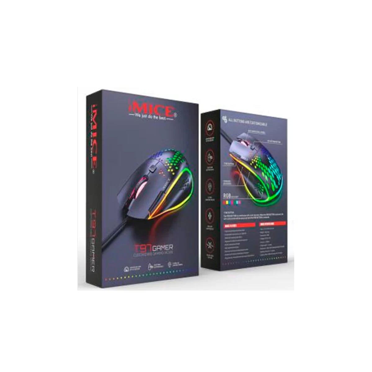 MOUSE GAMER LUZ LED IMICE T97 RGB 7200 DPI - 2
