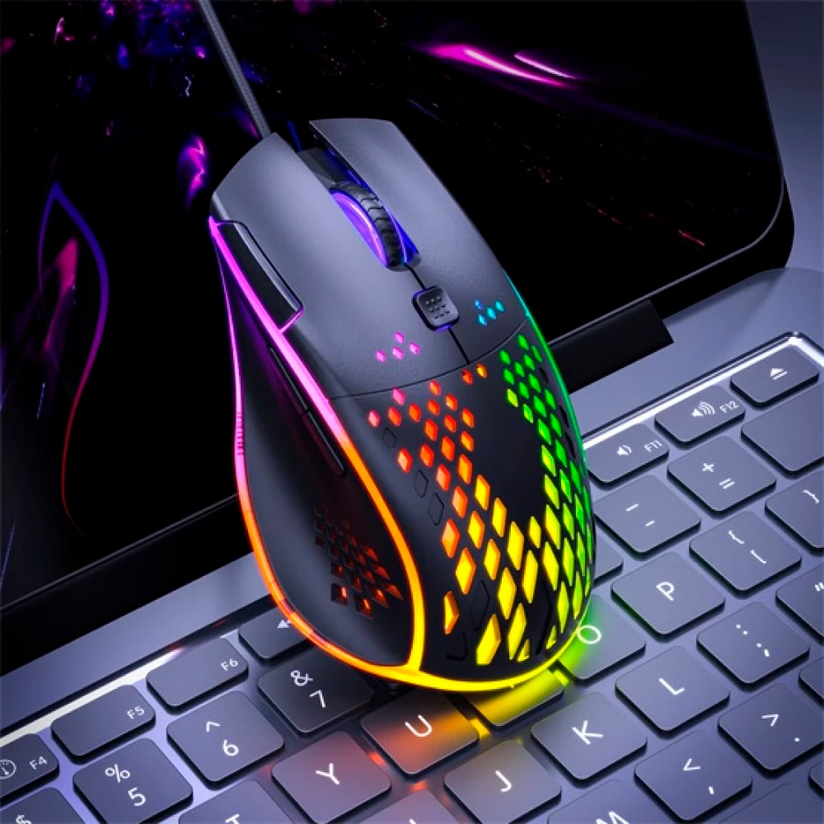 MOUSE GAMER LUZ LED IMICE T97 RGB 7200 DPI - 4
