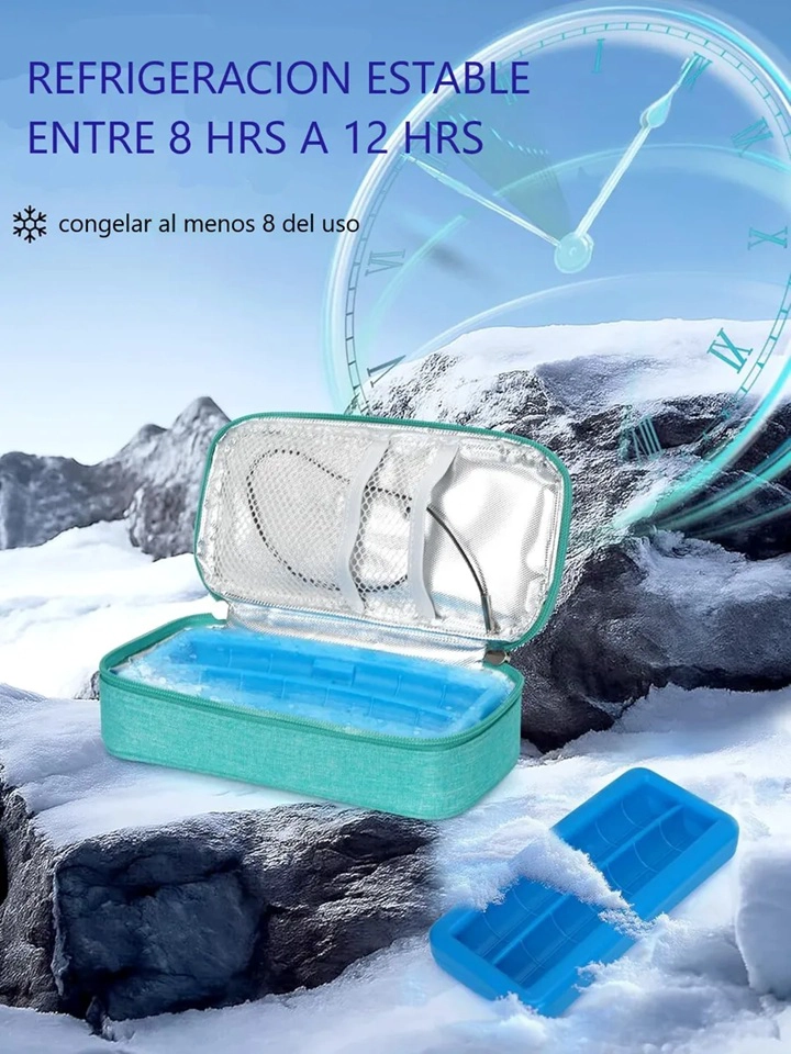 BOLSO ESTUCHE PORTA INSULINA COOLER DE MEDICAMENTOS VIAJE NEGRO ONEDER VERDE - 4