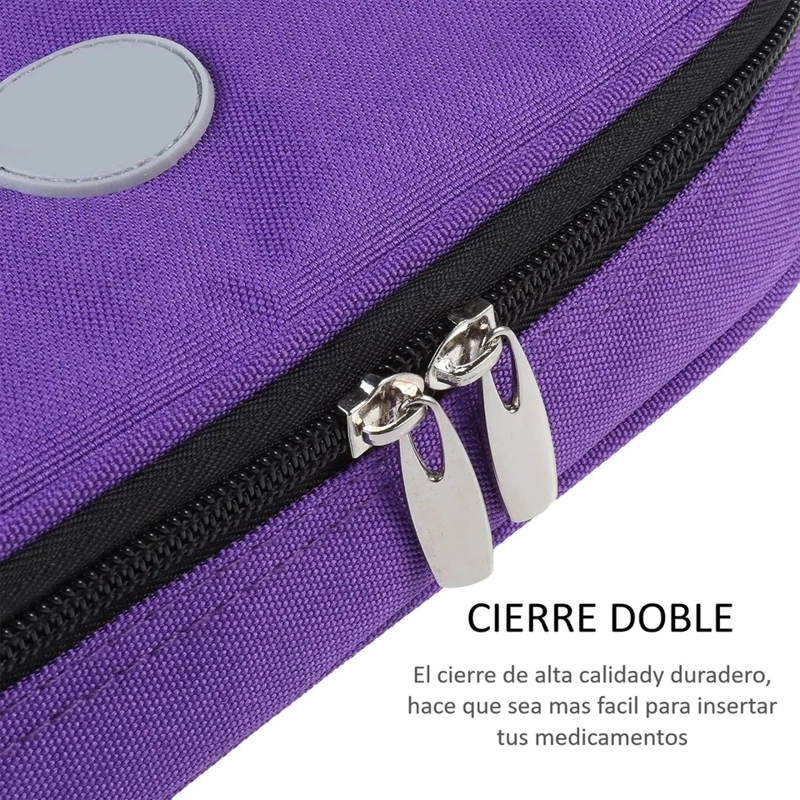 BOLSO PORTATIL ESTUCHE DE VIAJE PORTA INSULINA REFRIGERANTE TELA MORAD0 - 4