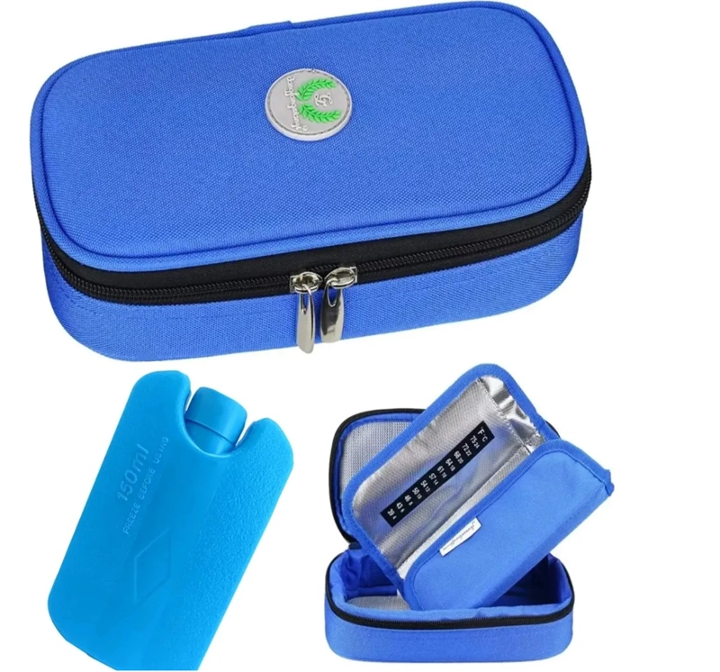 BOLSO ESTUCHE DE VIAJE PORTATIL PARA INSULINA O MEDICAMENTO AZUL - 3