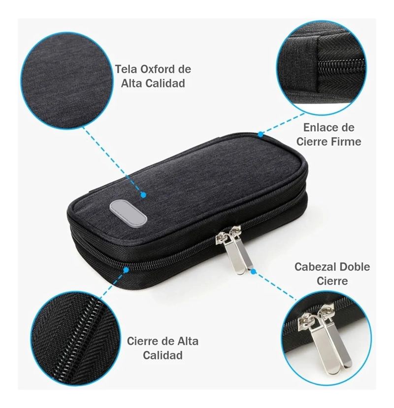 BOLSO PARA VIAJE ESTUCHE PORTA INSULINA COOLER PARA TRASLADO ONEDER NEGRO - 4