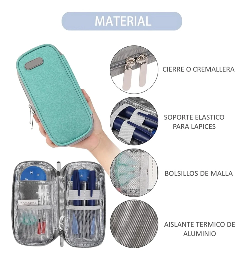 BOLSO PARA VIAJE ESTUCHE PORTA INSULINA COOLER PARA TRASLADO ONEDER VERDE - 2