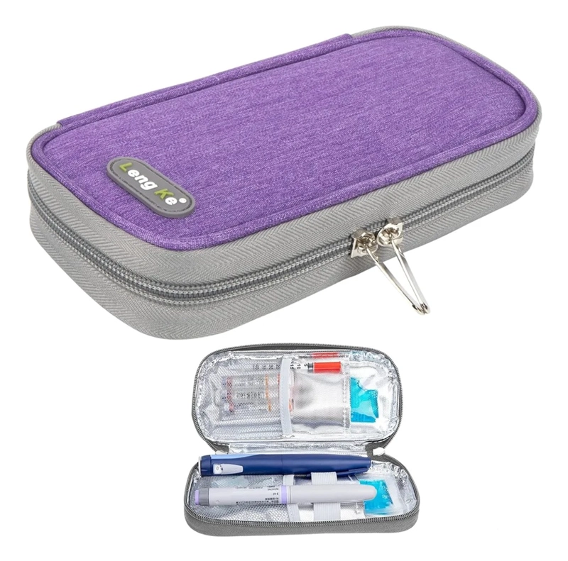 BOLSO PARA VIAJE ESTUCHE PORTA INSULINA COOLER PARA TRASLADO ONEDER MORADO - 1